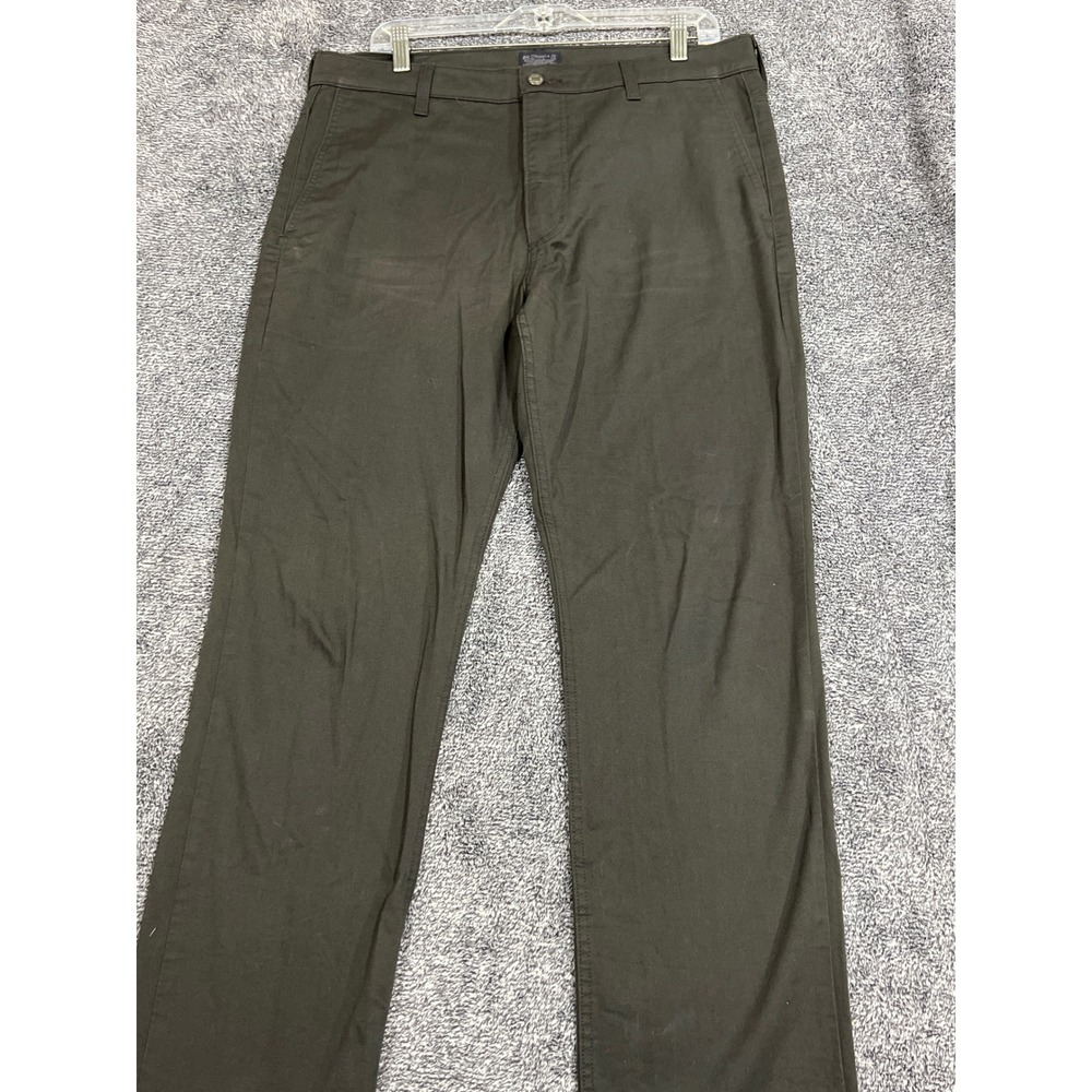 Levi Strauss & Co 502 Regular Taper Pants Mens 34x32 Gray Chino Twill 13151-0083